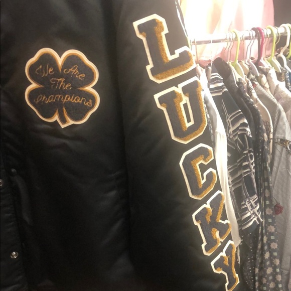 Lucky Brand Varsity Jacket Navy with Iconic Patches - Picture 4 of 8